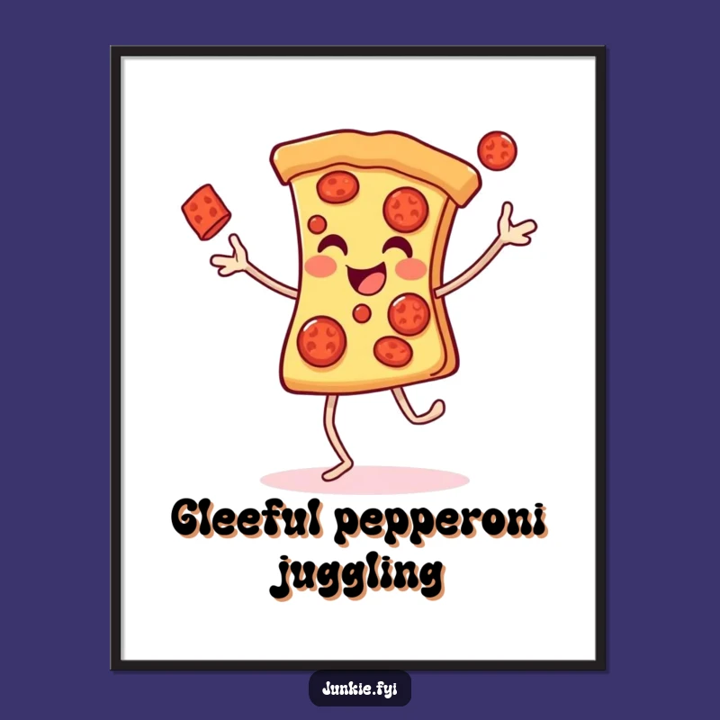 Funny Pizza Juggling Digital Art: Instant Slice Cheer, Perfect Humorous Gift for Homes!