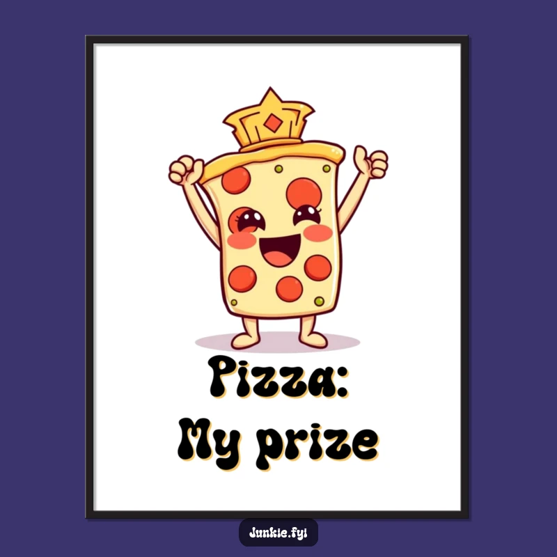 Funny Pizza Slice Digital Art: Pepperoni Trophy Celebration, Unique Funny Gift