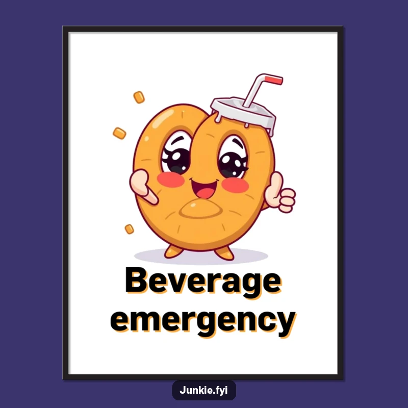 Funny Pretzel Digital Print - Instant Humorous Wall Art Decor