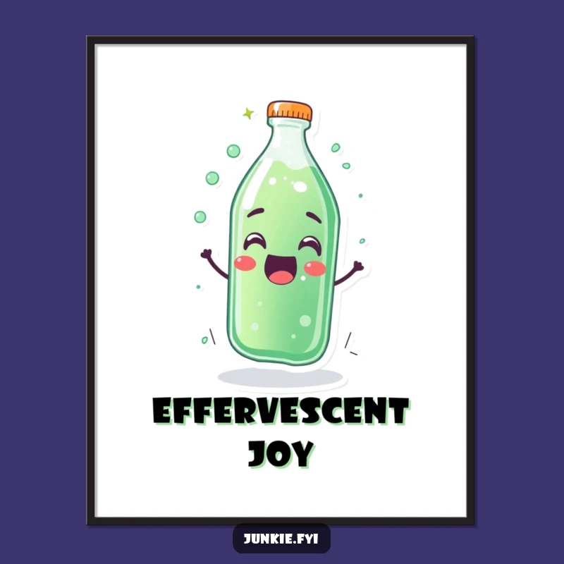 Funny Soda Bottle Digital Art - Fizzing Happiness Print Gift