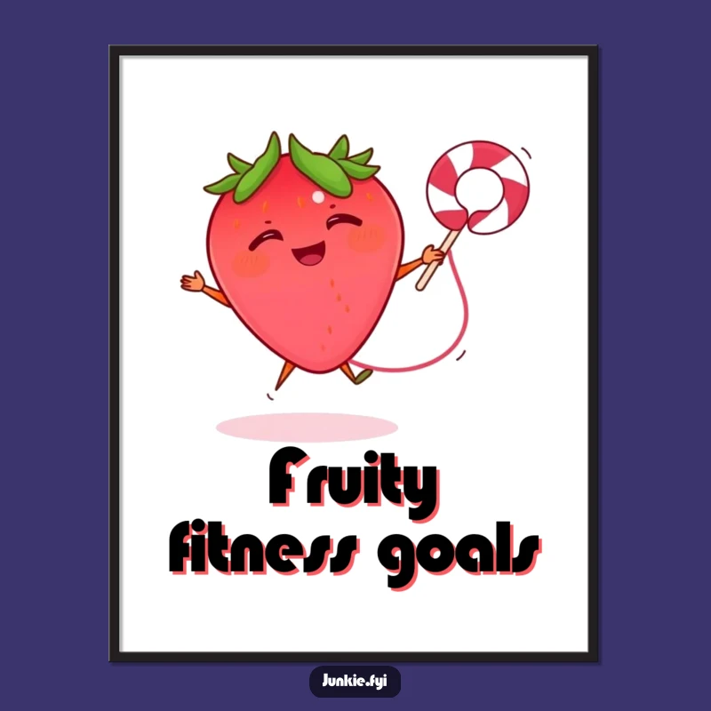 Funny Strawberry Rope Digital Art - Printable Active Decor, Hilarious Gift Idea