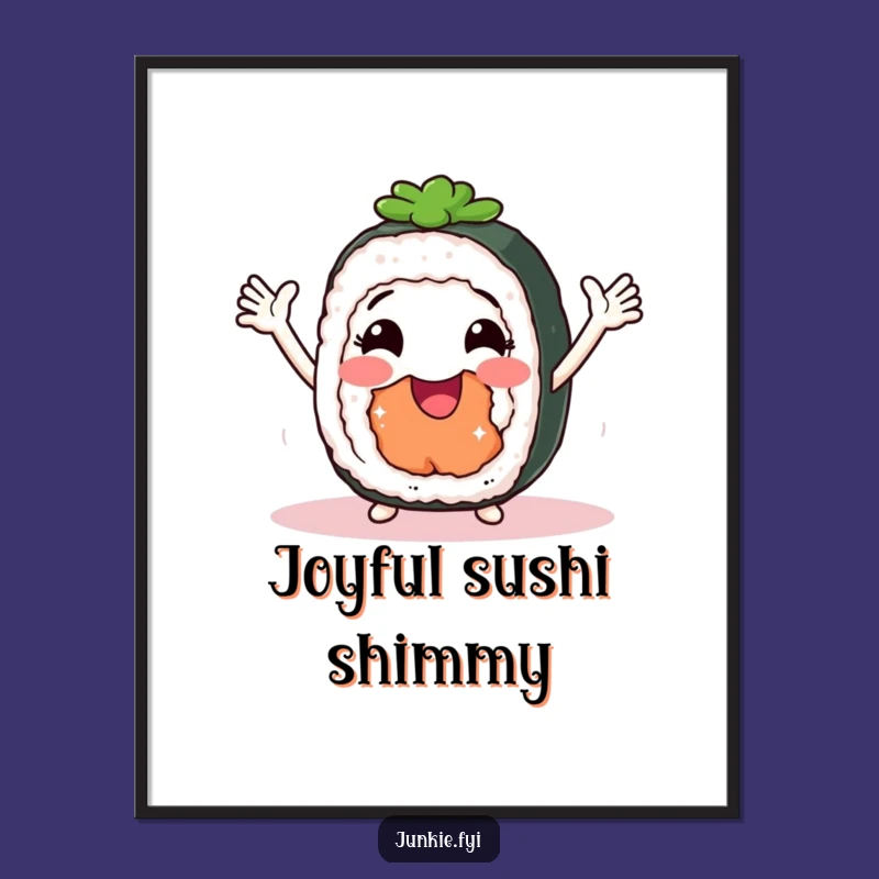 Funny Sushi Shimmy Digital Art: Instant Roll Cheer, Perfect Humorous Gift for Homes!