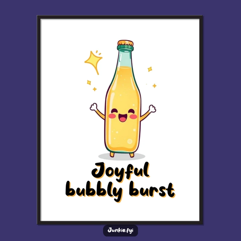 Funny Soda Bottle Fizz Digital Art - Instant Celebration Print