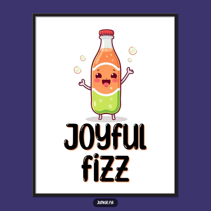 Funny Kawaii Soda Dance Digital Print: Bubbly Energy Art - Instant Gift