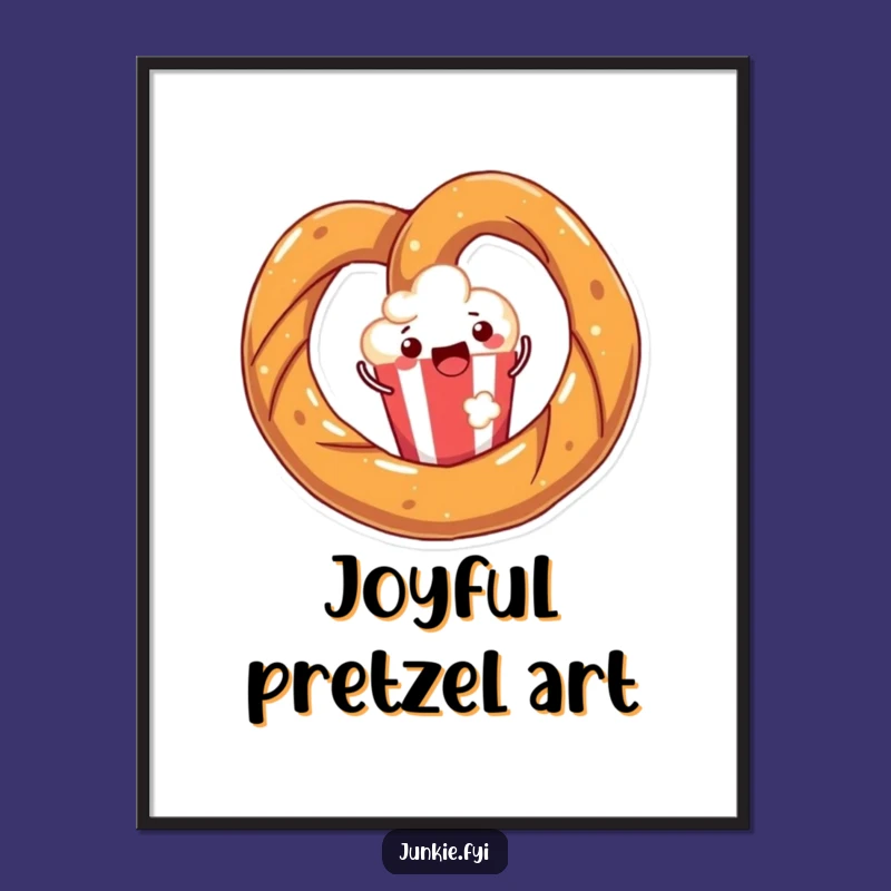 Funny Pretzel Popcorn Digital Print: Instant Snack Decor, Perfect Gift