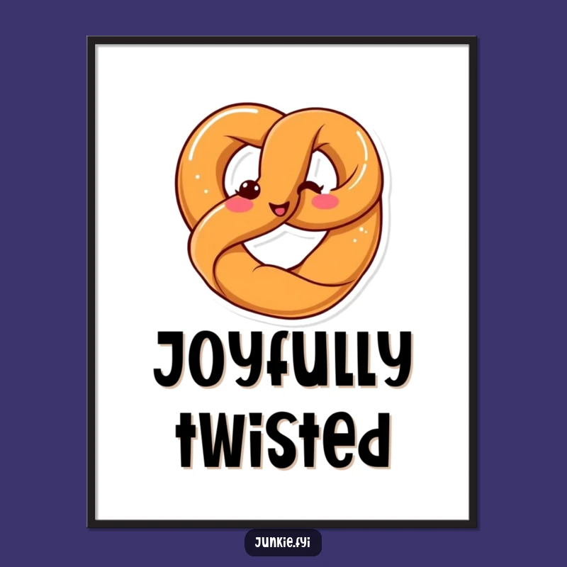 Funny Kawaii Pretzel Twist Digital Print: Happy Shape Instant Art - Festive Gift