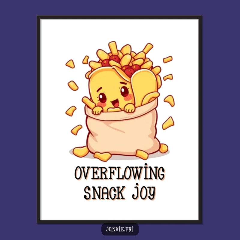 Funny Curious Taco Digital Art: Chip Bag Download, Foodie Gift