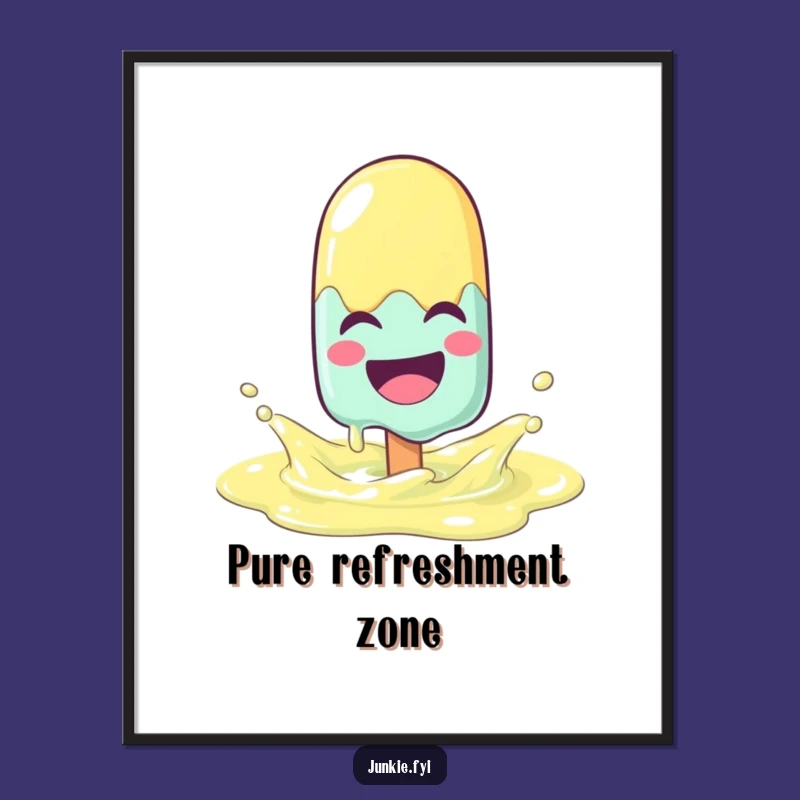 Funny Melting Popsicle Digital Print: Instant Summer Joyful Art