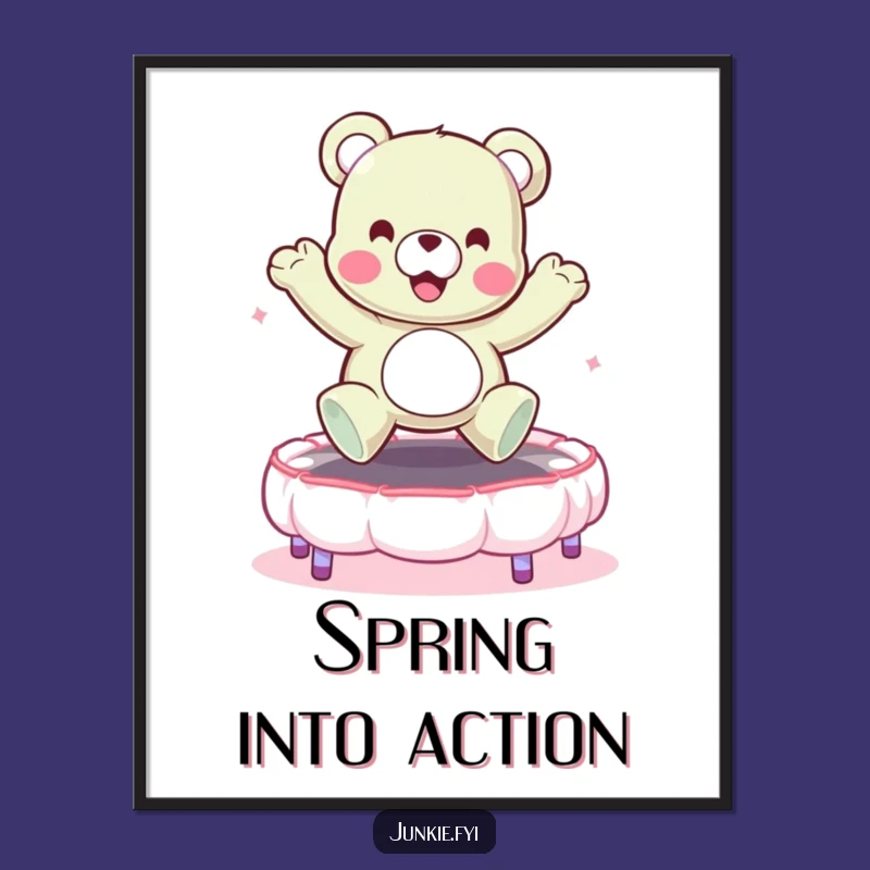 Funny Gummy Bear Digital Art - Bouncy Trampoline Fun Print Gift