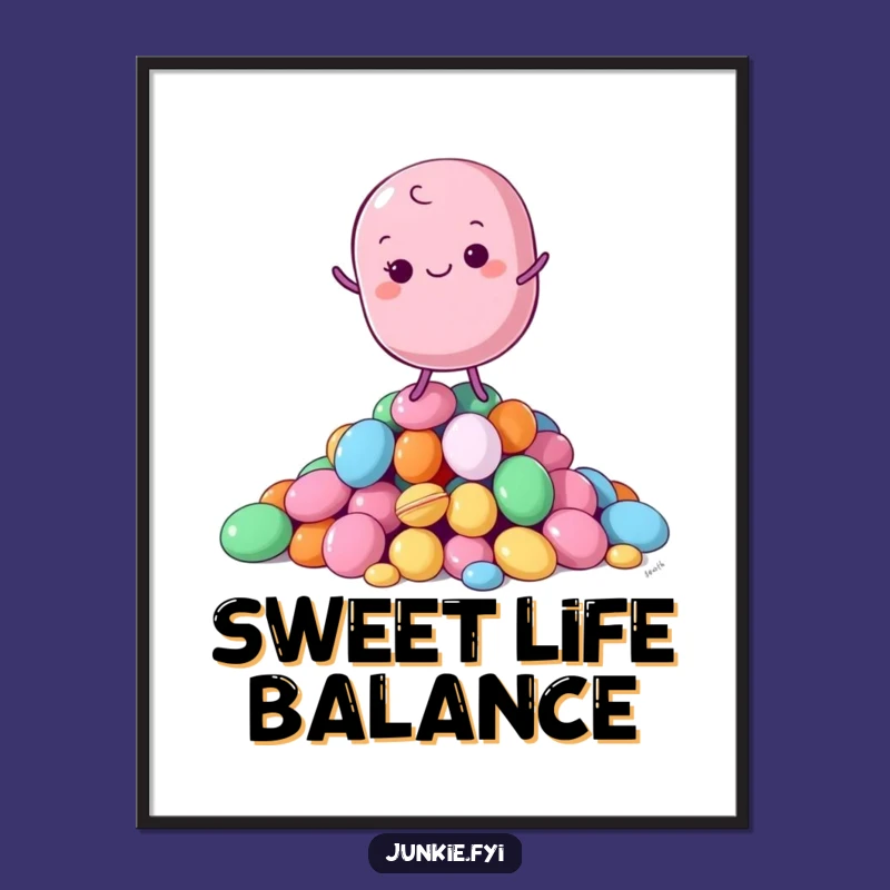 Funny Macaron Digital Art: Sweet Balance Moment, Unique Funny Gift