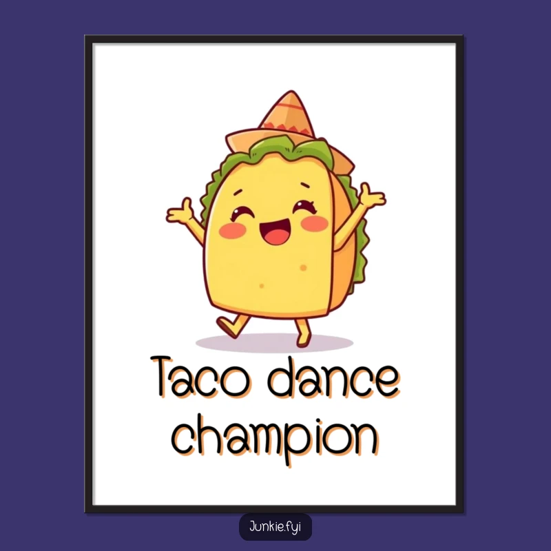 Funny Taco Dance Digital Art - Instant Fiesta Joy Print Gift
