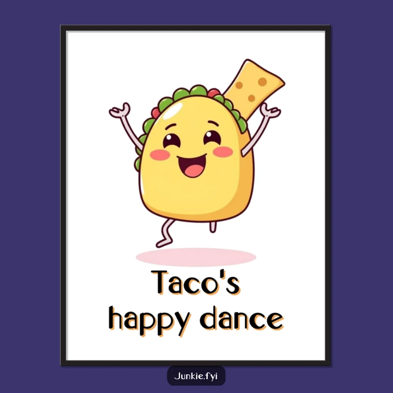 Funny Taco Dance Digital Art: Instant Foodie Cheer with Chip, Perfect Humorous Gift!