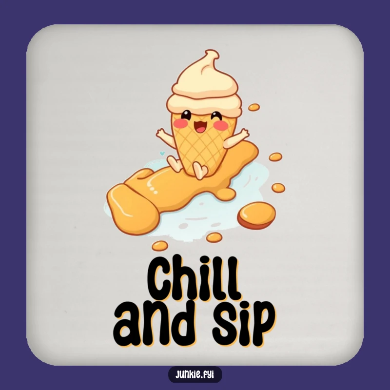 Funny Ice Cream Drink Coaster: Protect Surfaces with Sweet Style