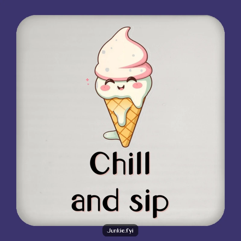 Funny Ice Cream Coaster: Protect Surfaces with Sweet, Cool Charm