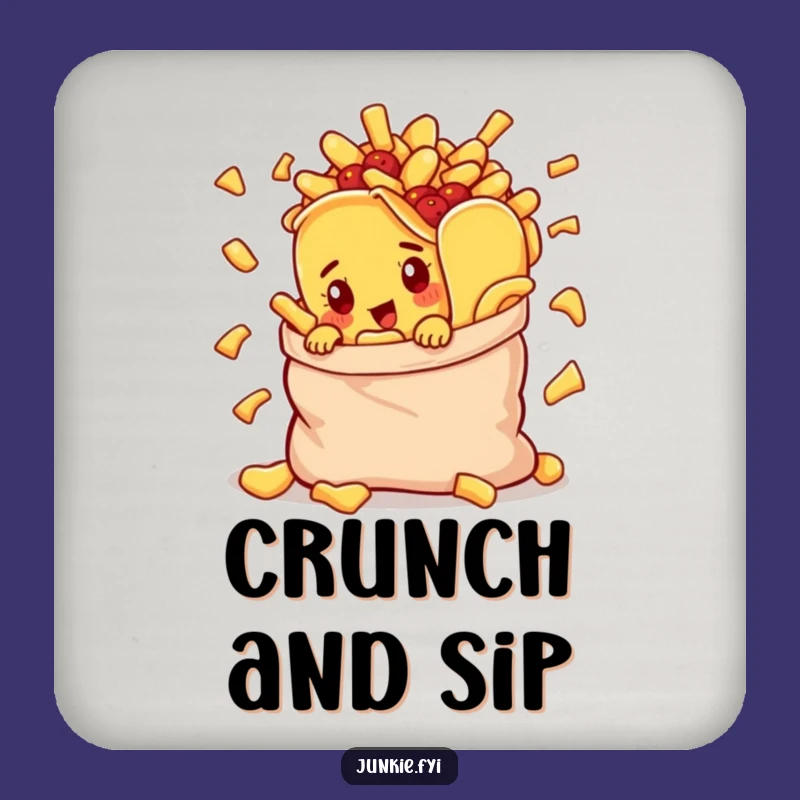 Funny Taco Chip Coaster: Curious Character Drink Protector, Snack Gift