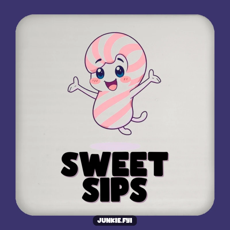 Funny Candy Cane Twirling Coasters: Cheerful Holiday Protectors