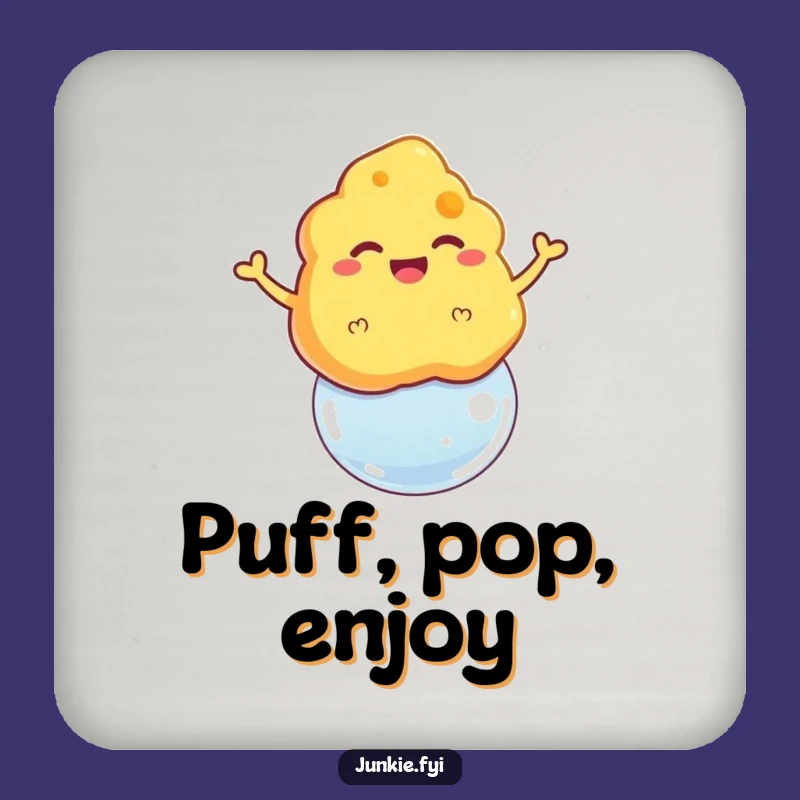 Funny Cheese Puff Bubble Coaster - Protect Surfaces with Snack Humor