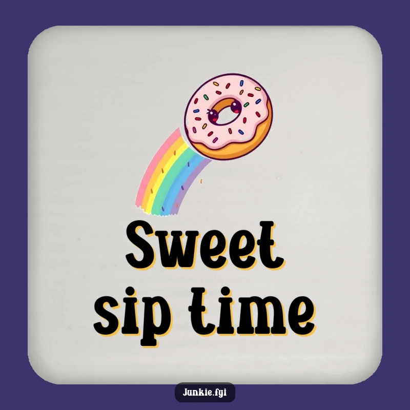 Funny Donut Rainbow Coaster Set: Protect Surfaces with Sweetness, Great Funny Gift