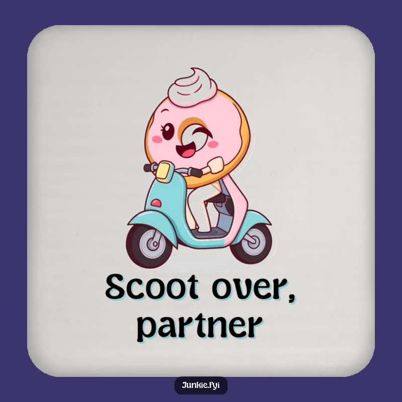 Funny Donut Scooter Coaster Set: Protect Surfaces with Cute Pastry Art!