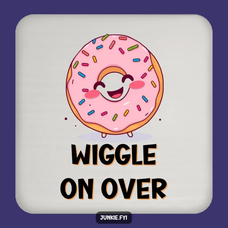 Funny Donut Wiggle Coaster: Hilarious Sprinkle Character Protection, Perfect Small Funny Gift