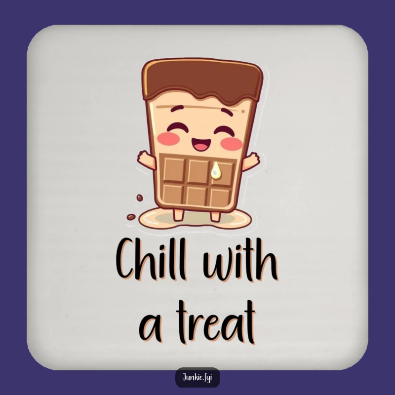 Funny Happy Chocolate Coaster - Protect Surfaces with Sweet Humor Gift