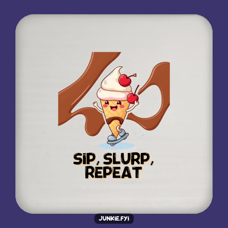 Funny Ice Cream Skating Coasters: Protect Surfaces with Sweet Coolness