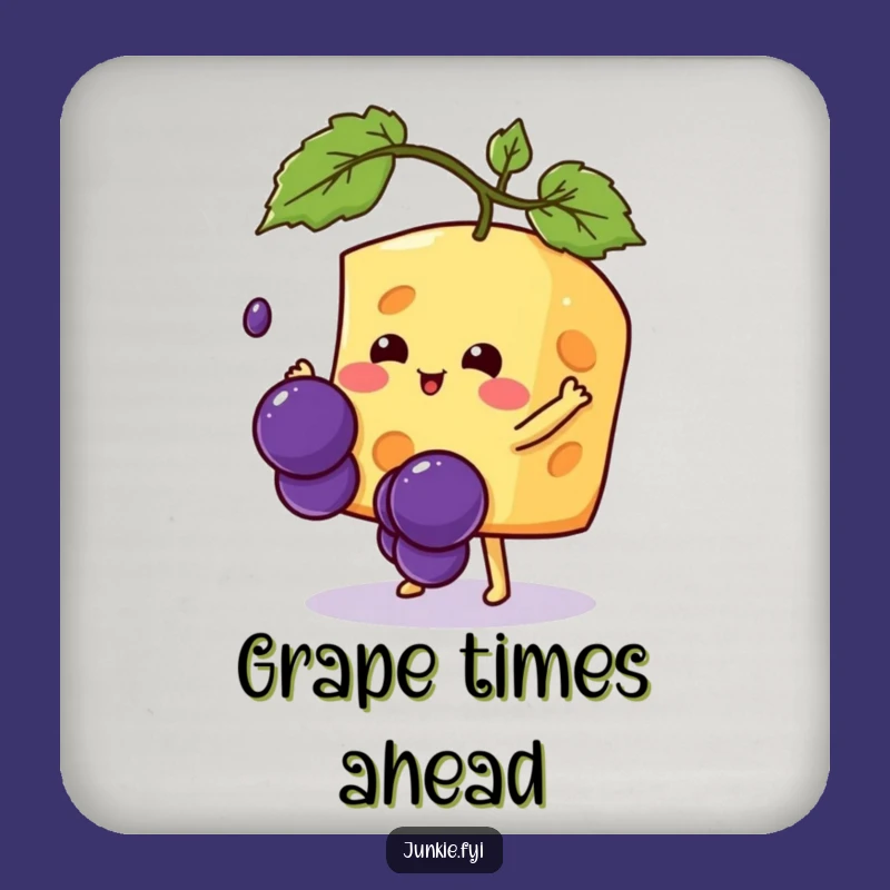 Funny Kawaii Cheese Drink Coaster: Grape Catcher Protection - Hilarious Gift Set