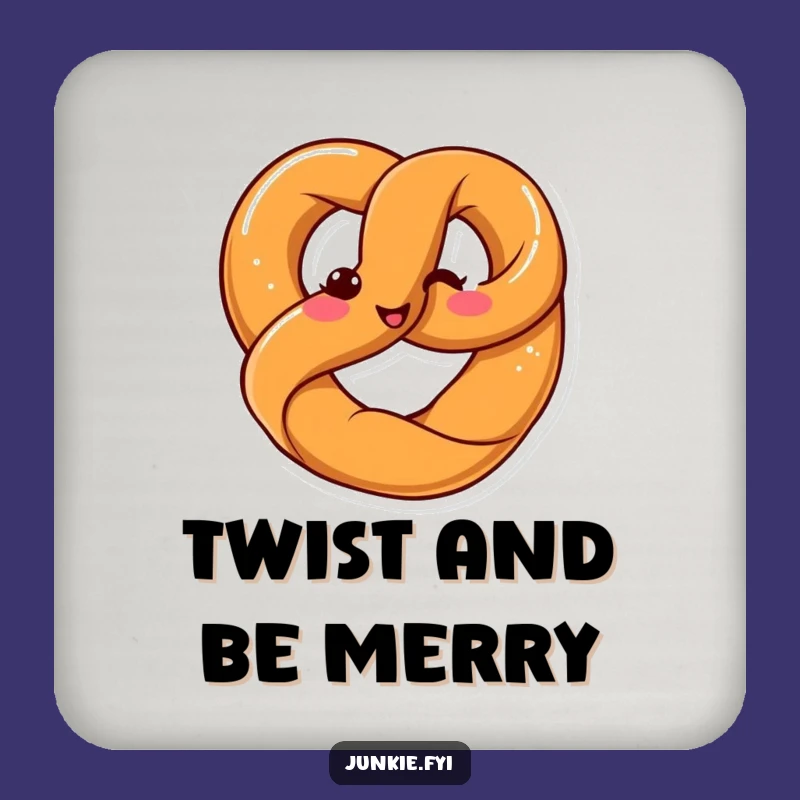 Funny Kawaii Pretzel Twist Coaster Set: Happy Shapes Protect Surfaces - Home Gift