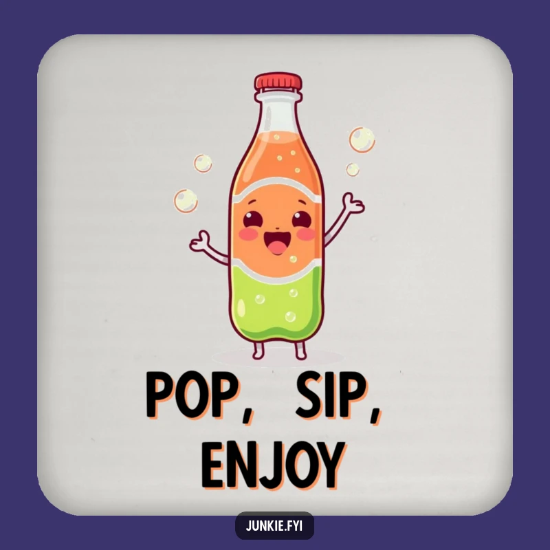 Funny Kawaii Soda Dance Coaster Set: Bubbles Protect Surfaces - Home Gift