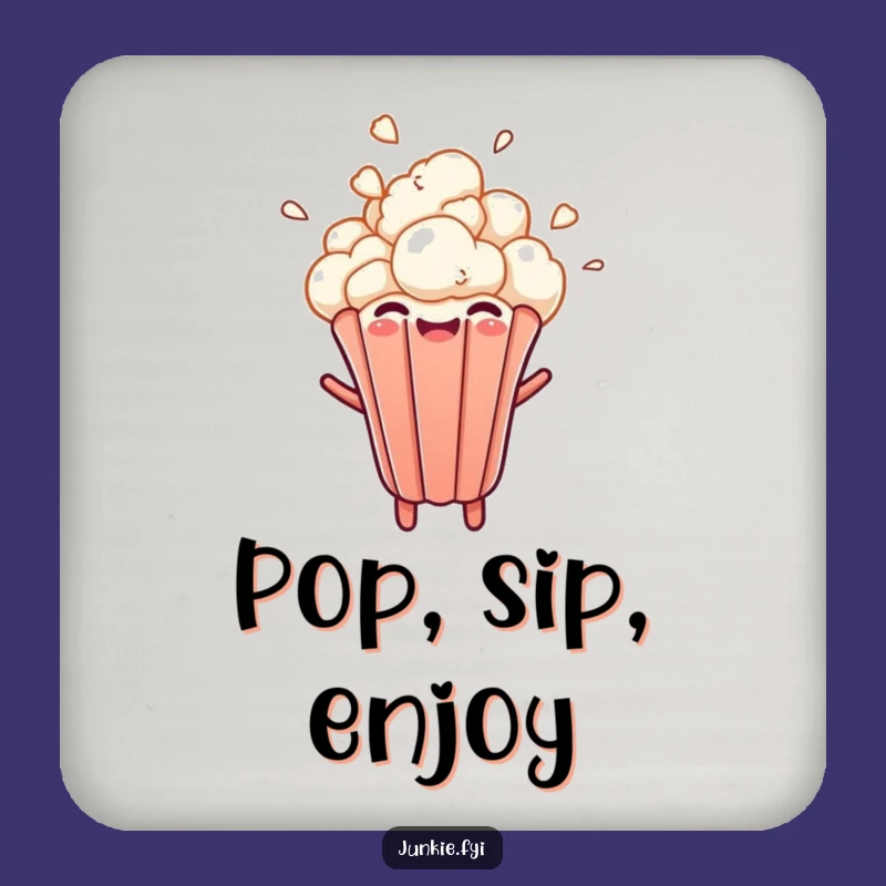 Funny Popcorn Burst Coaster Set: Protect Surfaces with Energetic Humor, Great Funny Gift