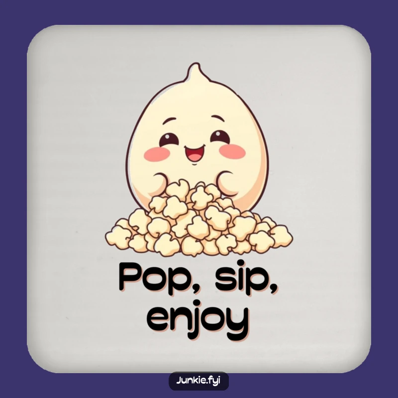 Funny Popcorn Muncher Coaster: Protect Surfaces with Snack Fun, A Great Funny Gift