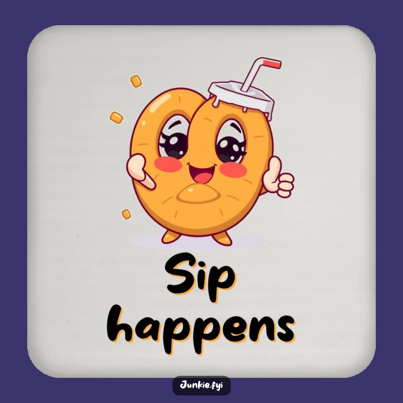 Funny Pretzel Soda Coaster - Protect Surfaces with Humor