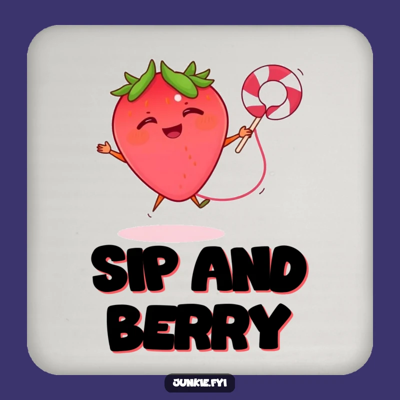 Funny Strawberry Rope Coaster - Active Drink Protector, Humorous Bar Accessory Gift