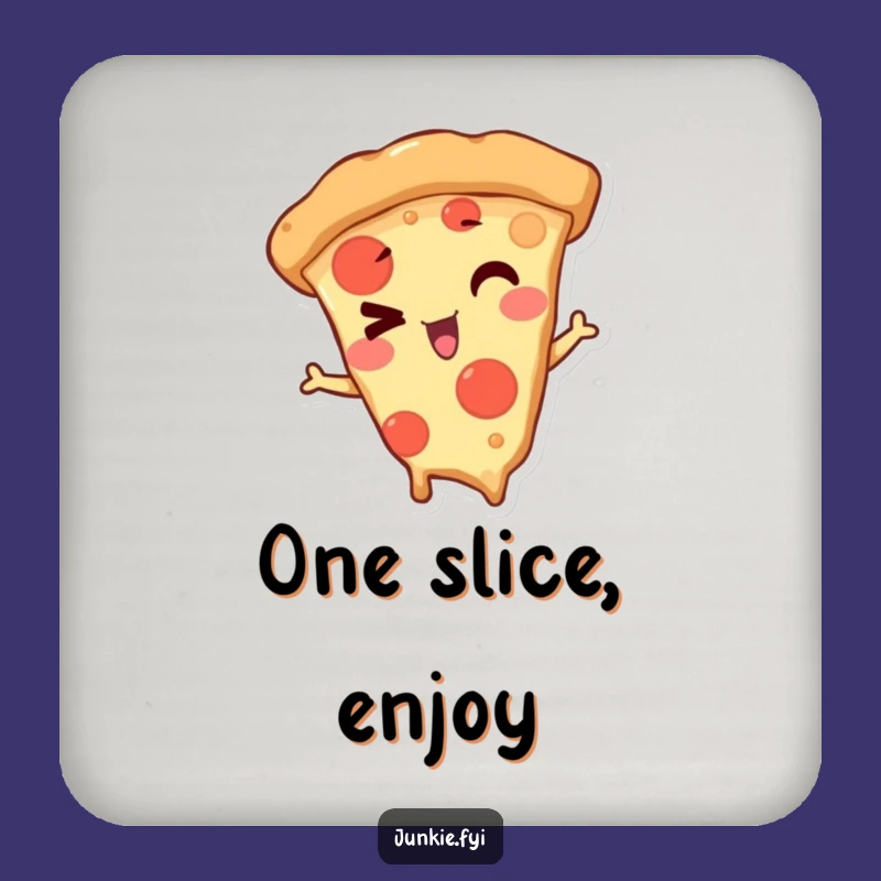 Funny Winking Pizza Slice Coaster Set: Protect Surfaces with Playful Charm