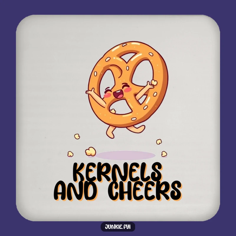 Funny Pretzel Popcorn Drink Coaster: Protect Surfaces with Playful Flair