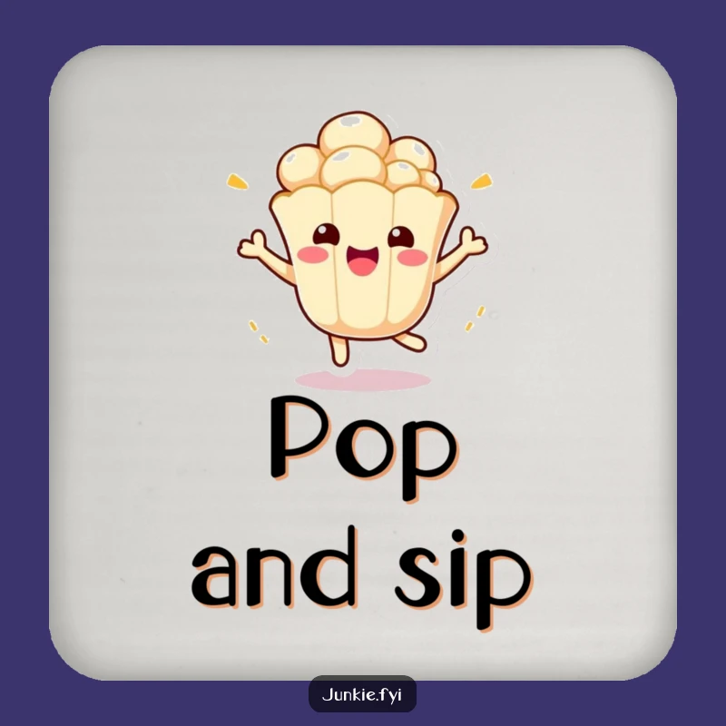 Funny Kawaii Popcorn Coasters: Protect Surfaces with Bounce, Set of Hilarious Gifts!