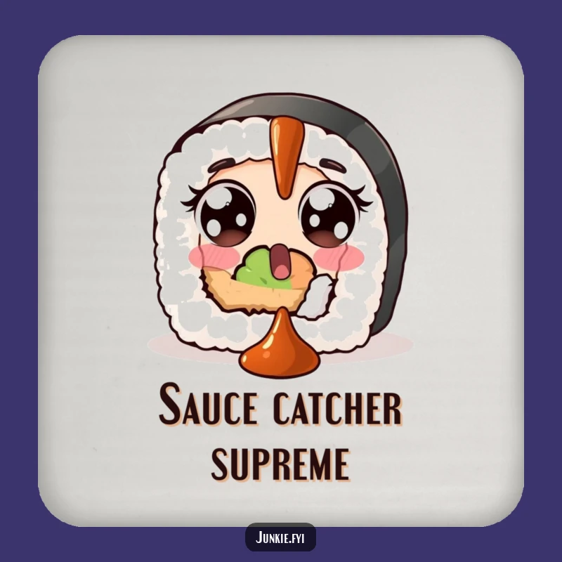 Funny Sushi Soy Sauce Drink Coaster: Protect Surfaces with Wit