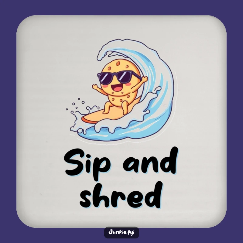 Funny Kawaii Cookie Surfer Coaster Set: Cool Cookie Protects Surfaces - Home Gift