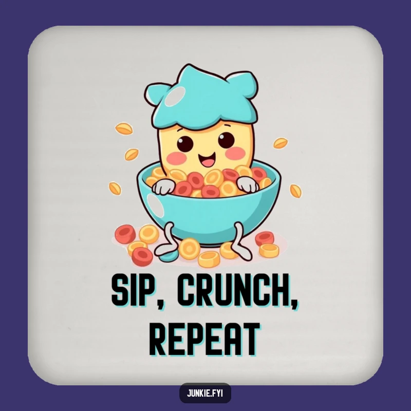 Funny Cereal Dive Drink Coaster: Protect Surfaces with a Cheerful Food Character, Great Funny Gift