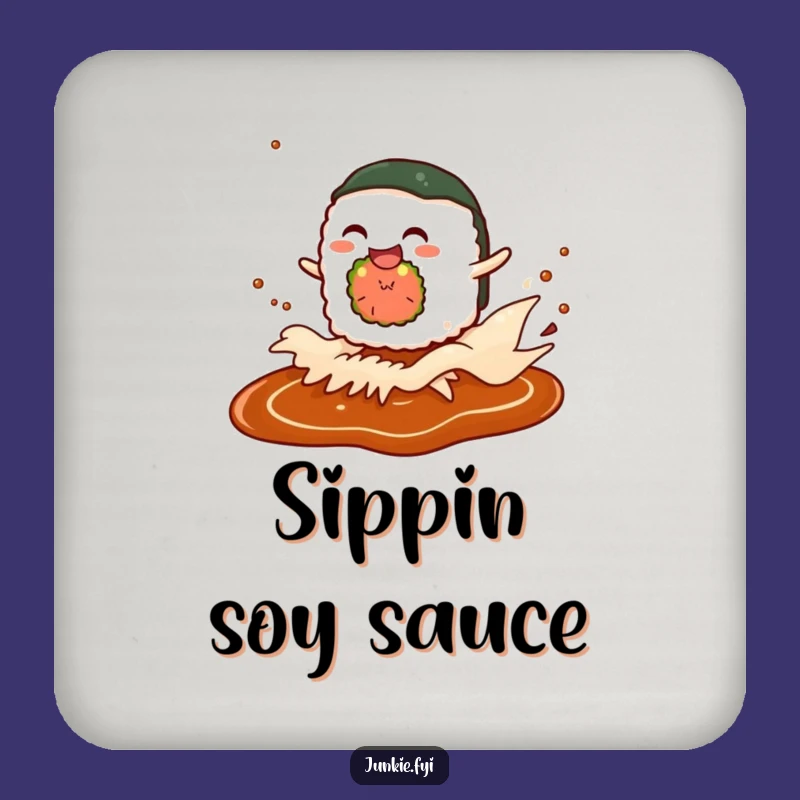 Funny Sushi Wave Coaster: Giggling Character Drink Protector, Food Gift