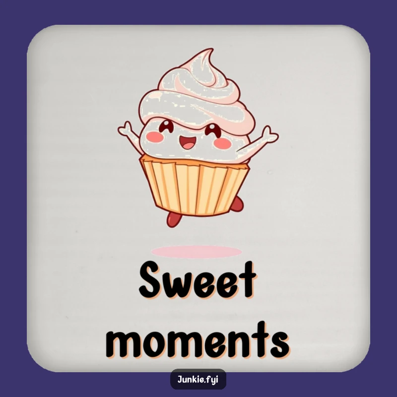 Funny Cupcake Leap Coasters: Frosting Fun Dessert Protectors