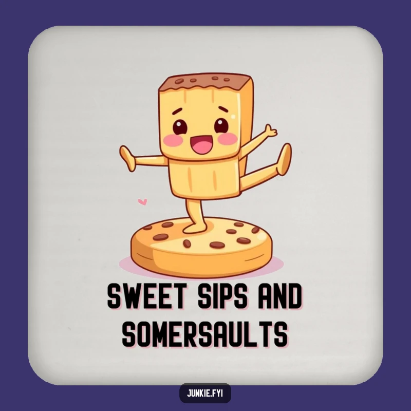 Funny Candy Gymnastics Coaster Set: Protect Surfaces with Sweet Action Art!