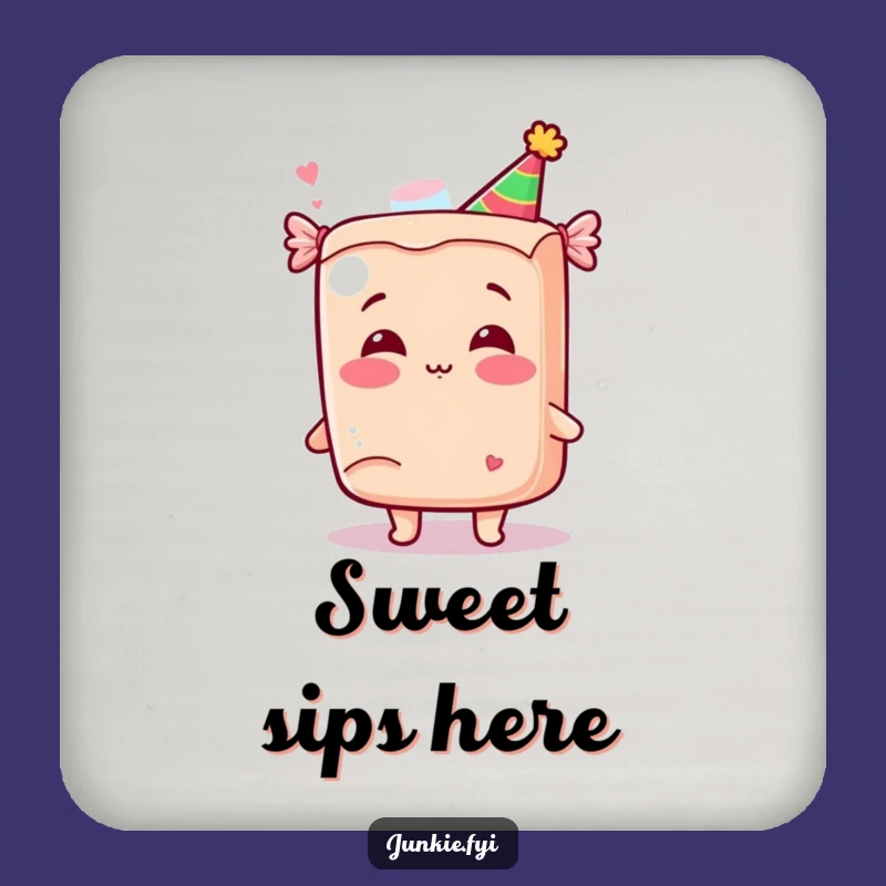 Funny Kawaii Candy Coasters: Protect Surfaces with Sweet Humor, Set of Hilarious Gifts!