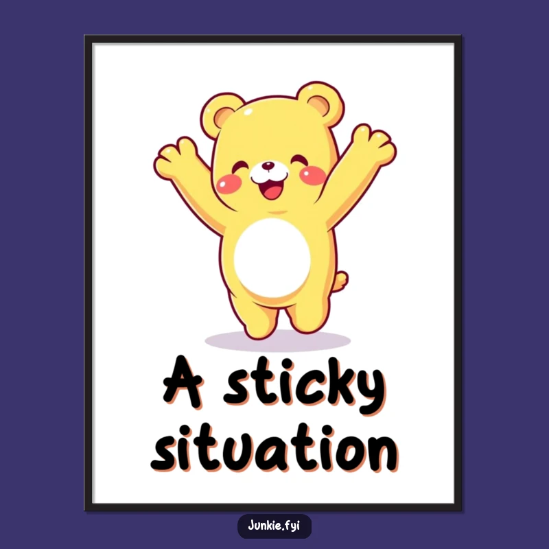 Funny Gummy Bear Cartwheel Poster: Joyful Acrobat Wall Art Fun