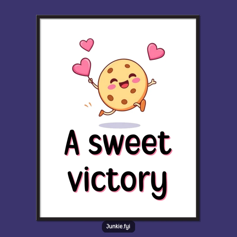Funny Cookie Candy Heart Poster - Sweet Wall Art, Hilarious Decor for Playful Homes