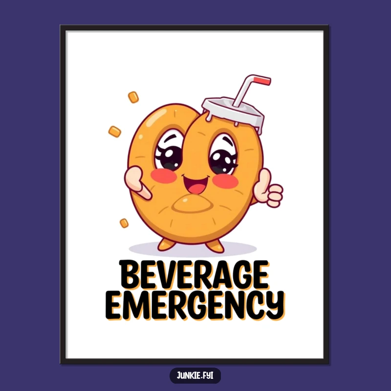 Funny Pretzel Soda Desire Poster - Humorous Wall Art Gift