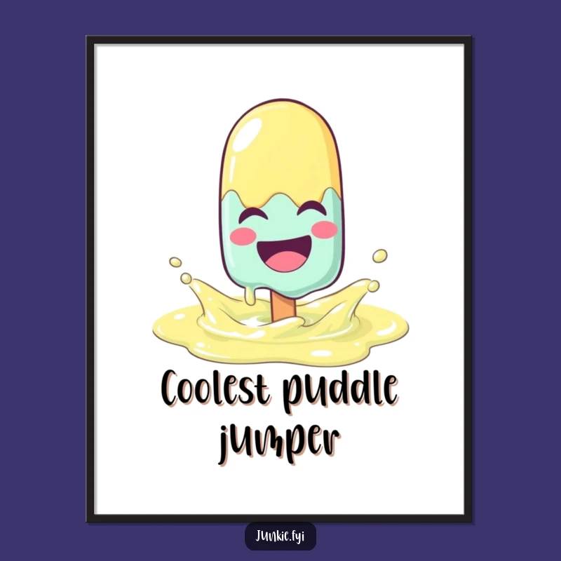 Funny Melting Popsicle Poster: Vibrant Summer Art for a Cheerful Room