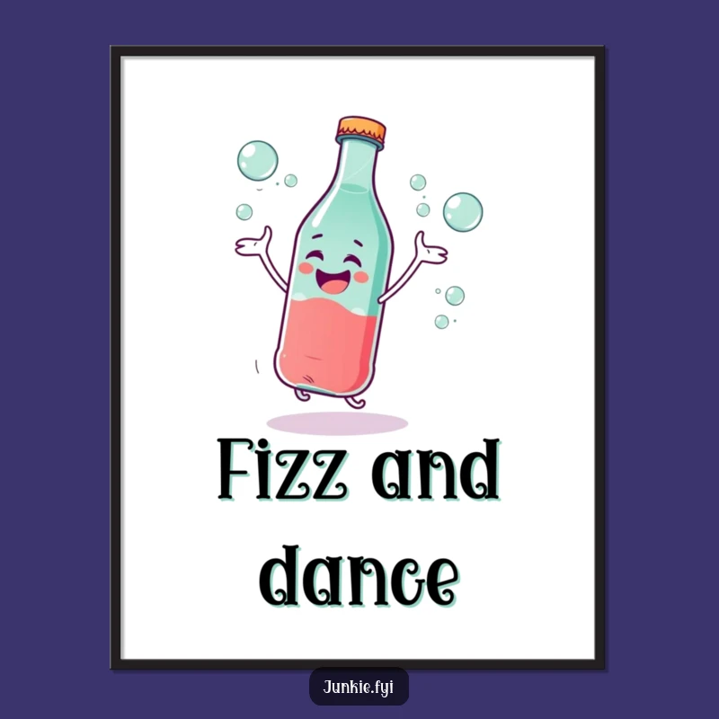 Funny Soda Poster: Hilarious Dancing Character for Your Walls