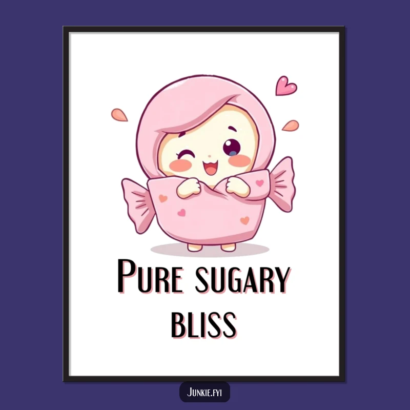 Funny Candy Bar Poster: Unwrapping Joyful Moment, Perfect Humorous Wall Art Gift