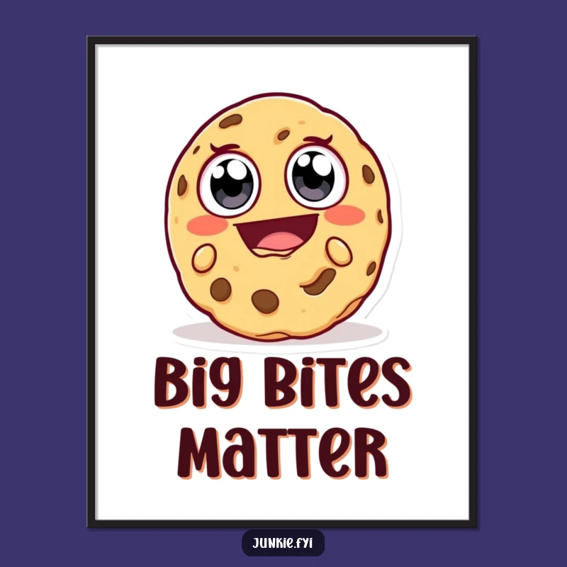 Funny Cookie Art Poster: Hilarious Snack Character for Your Walls